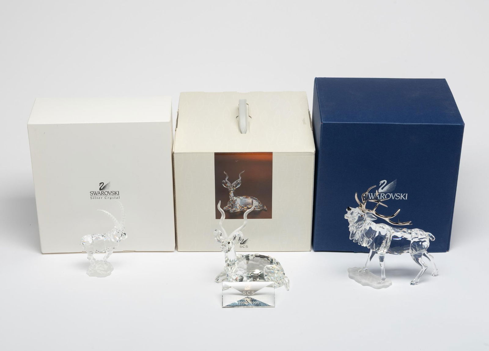 3 Swarovski Animals incl Ibex Goat w/ OB's (1 of 10)