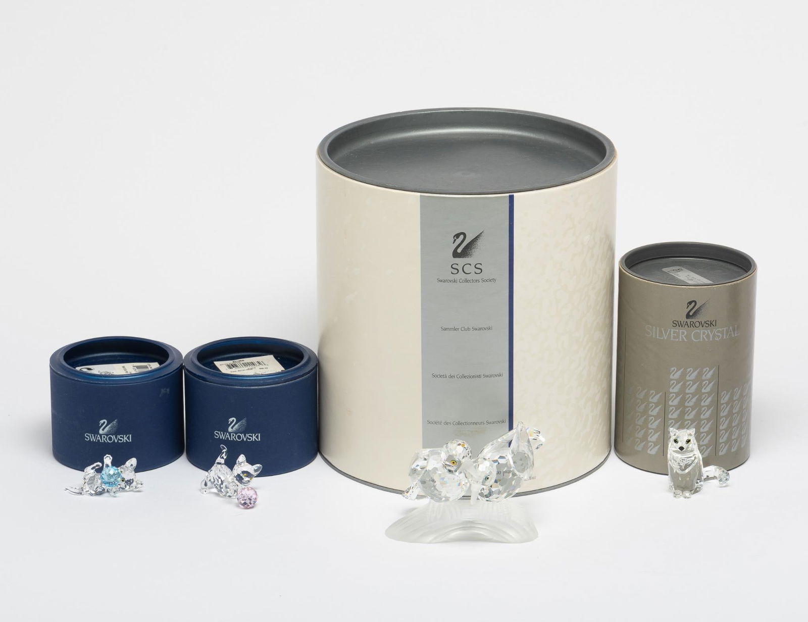 3 Swarovski Cat Figurines and 1 Swarovski Bird Figurine (1 of 9)
