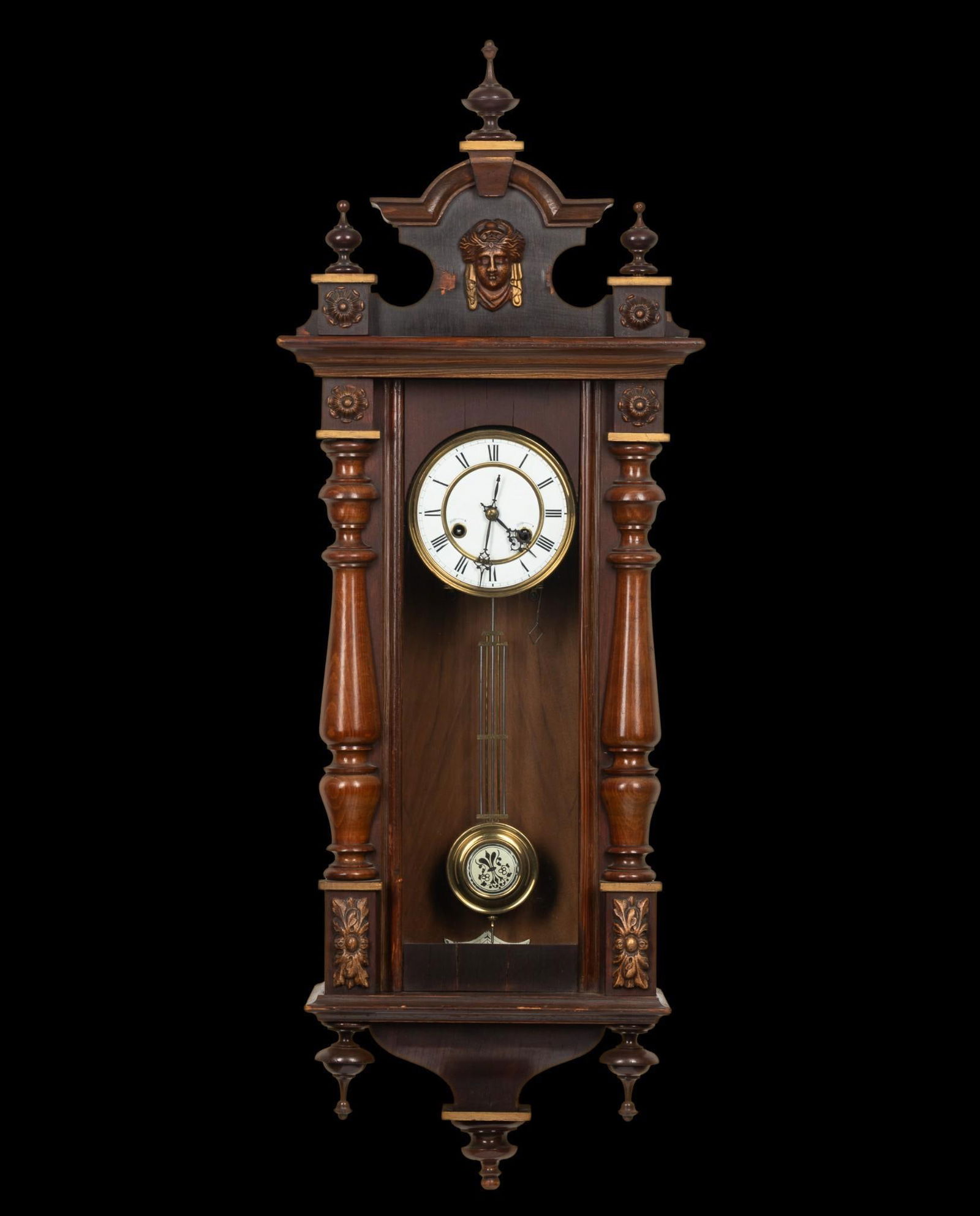 Junghans Vienna Wall Clock with Jenny Lind Figural Carving (1 of 1)