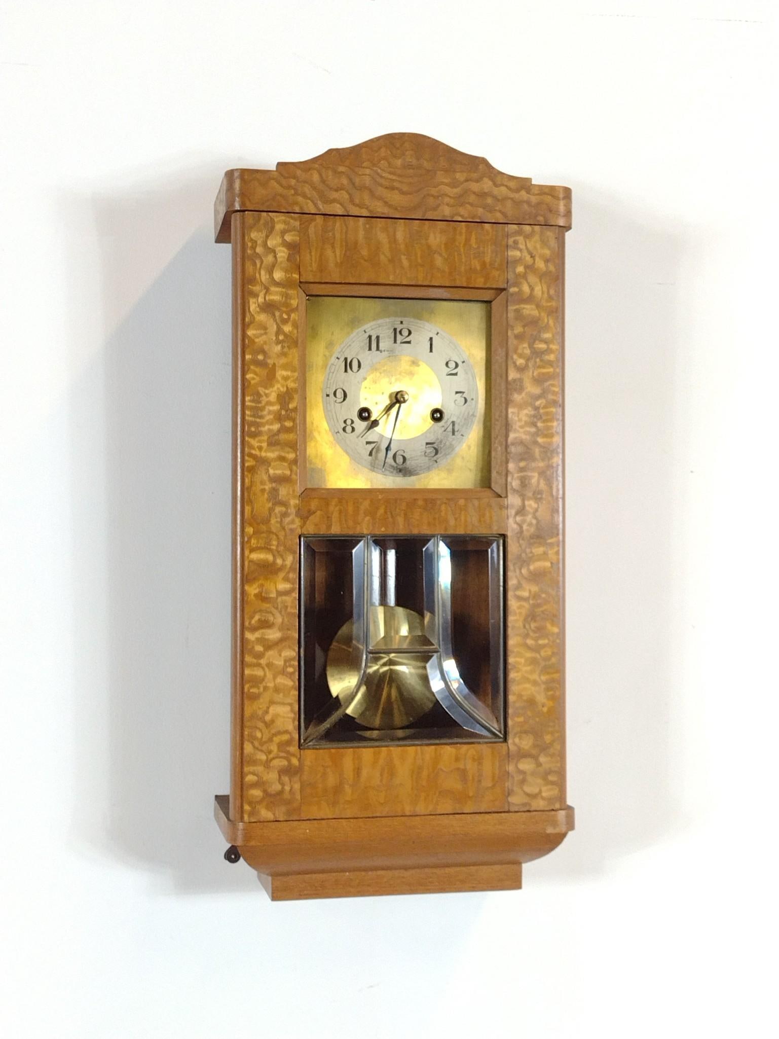 Gustav Becker Tiger Oak Regulator Wall Clock (1 of 5)