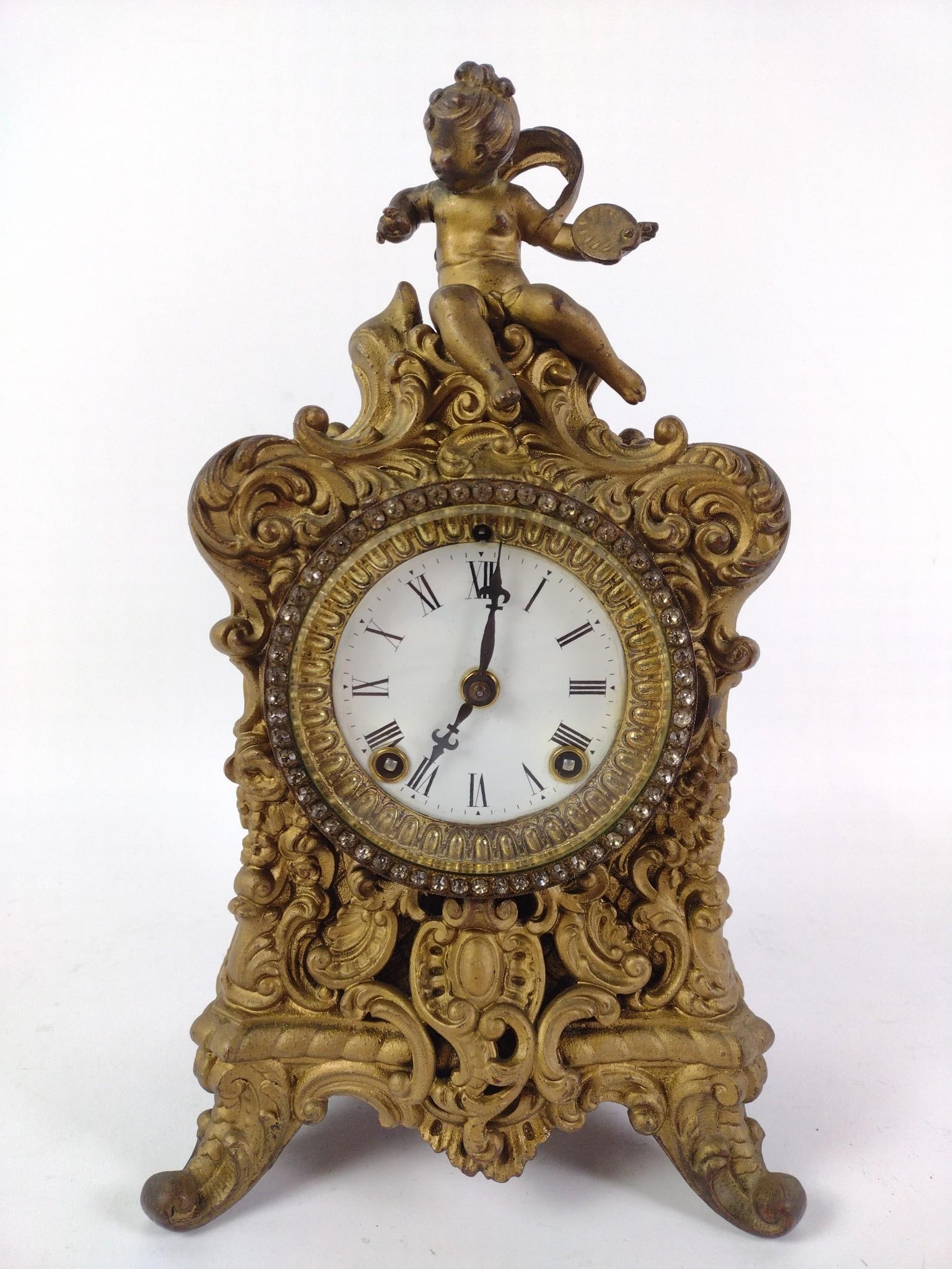 Ansonia Mantle Clock with Putti Finial (1 of 9)
