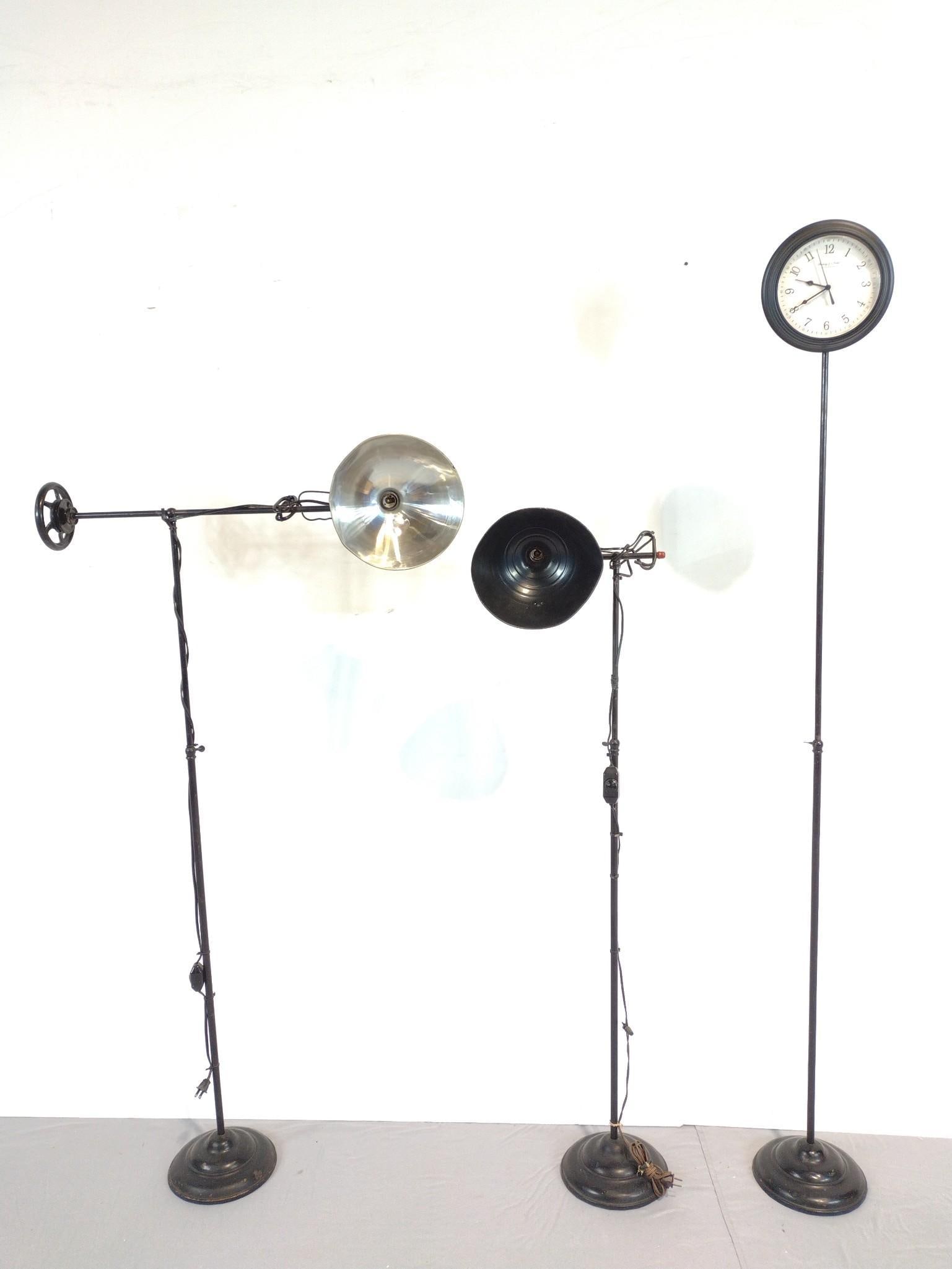 2 Art Studio Lights & Clock On Stand (1 of 5)