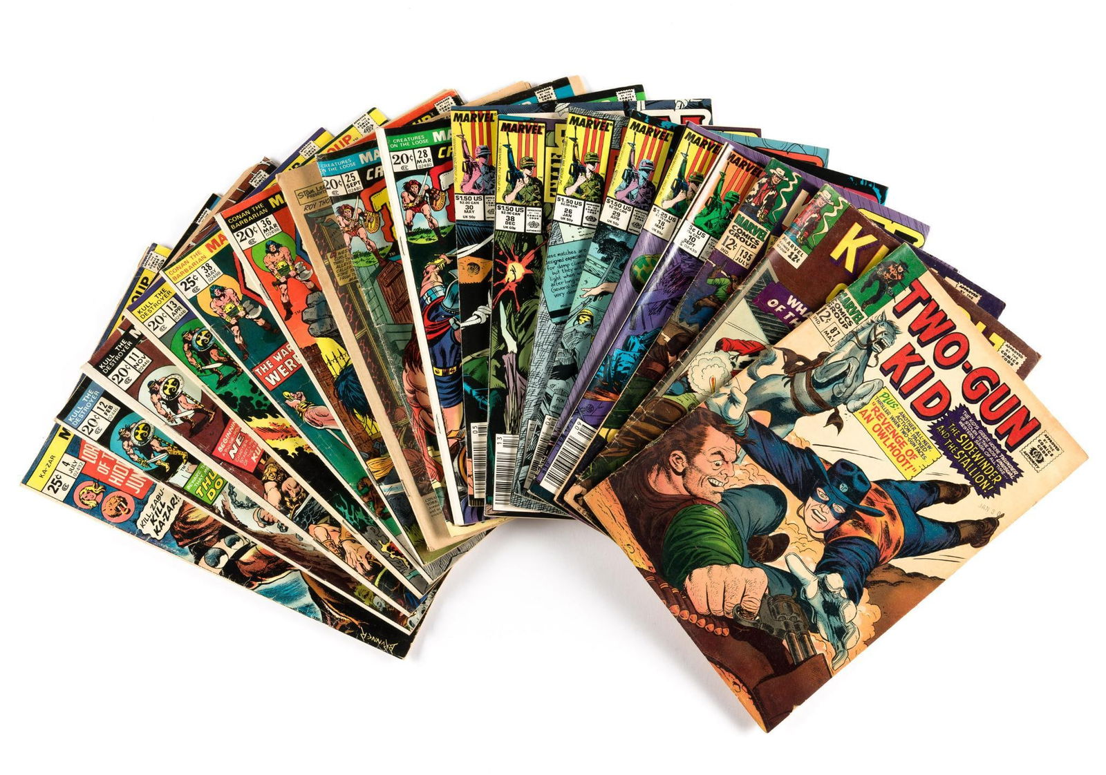 18 Marvel Comics: DESCRIPTION: Includes Ka-Zar "Into the Shadows of Chaos!" #4; Kull the Destroyer "Moon of Blood" #12; Kull the Destroyer "King Kull Must Die!" #11; Kull the Destroyer "Torches from Hell" #13; Conan th