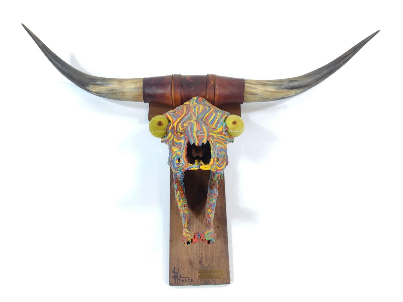 Animal Skull w/ Vibrant Paint Embellishments by Yigal Elyadin (1 of 4)