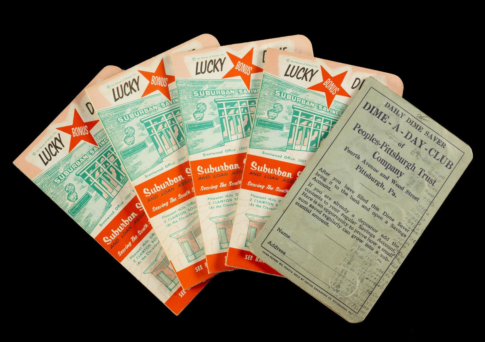 5 Dime Saver Booklets of Silver Mercury Dimes 1930's and 1940's (1 of 12)