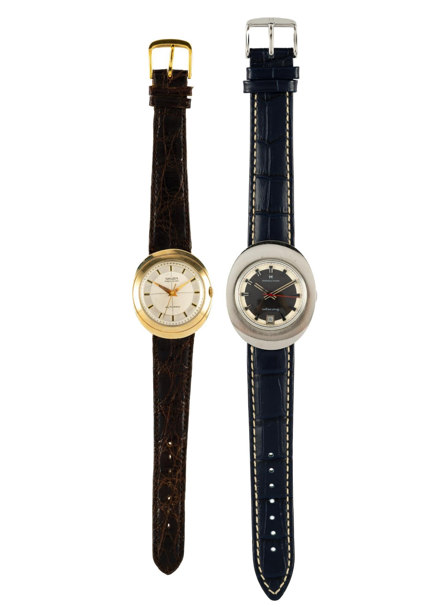 Two Vintage Automatic Wrist Watches Hamilton and Gruen (1 of 8)