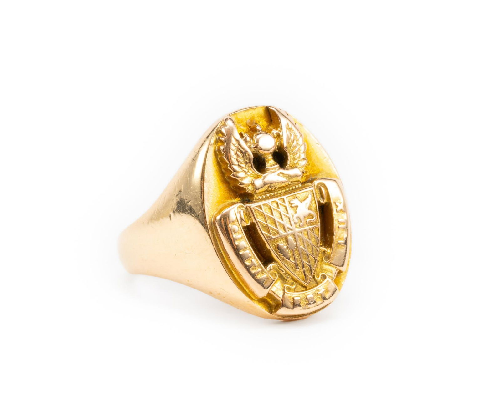 14K Gold Owl Signet Ring (1 of 3)