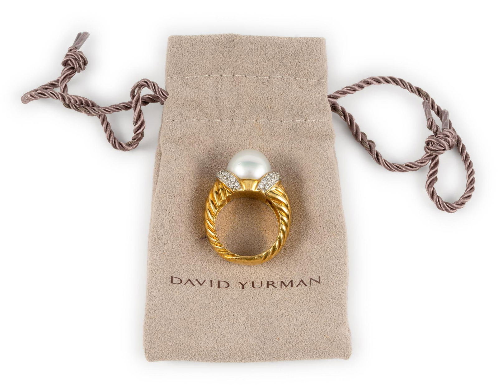 David Yurman 18K Gold, Pearl, & 1 CTW Diamond Ring (1 of 4)
