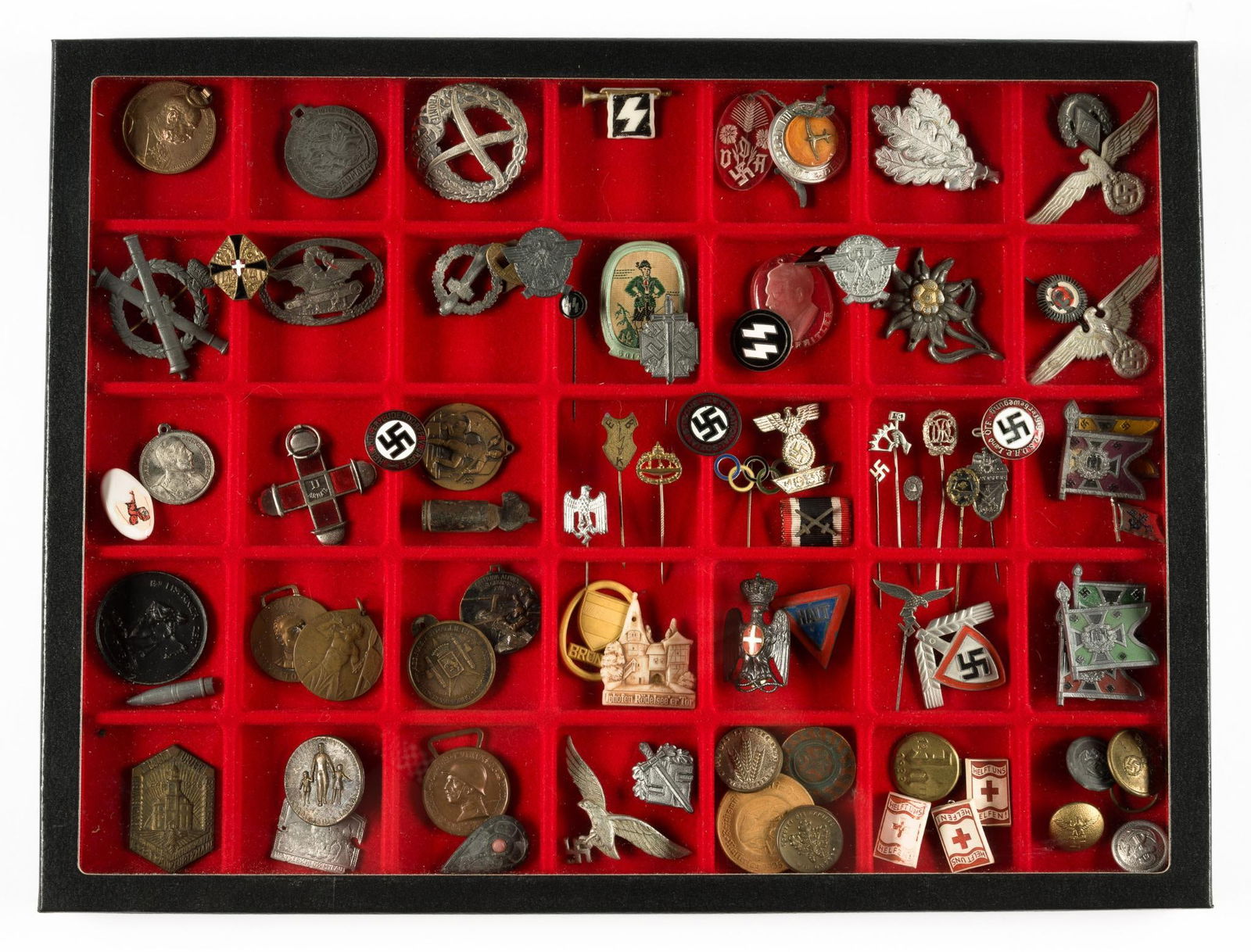 Large Grouping of World War II German Medals and Pins (1 of 5)