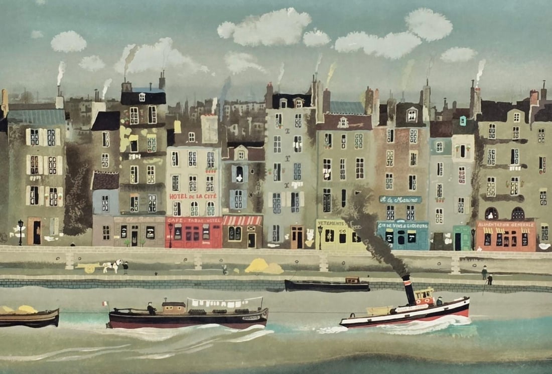 Michel Delacroix "Hotel De La Cite" Ltd Ed Lithograph Print (1 of 5)