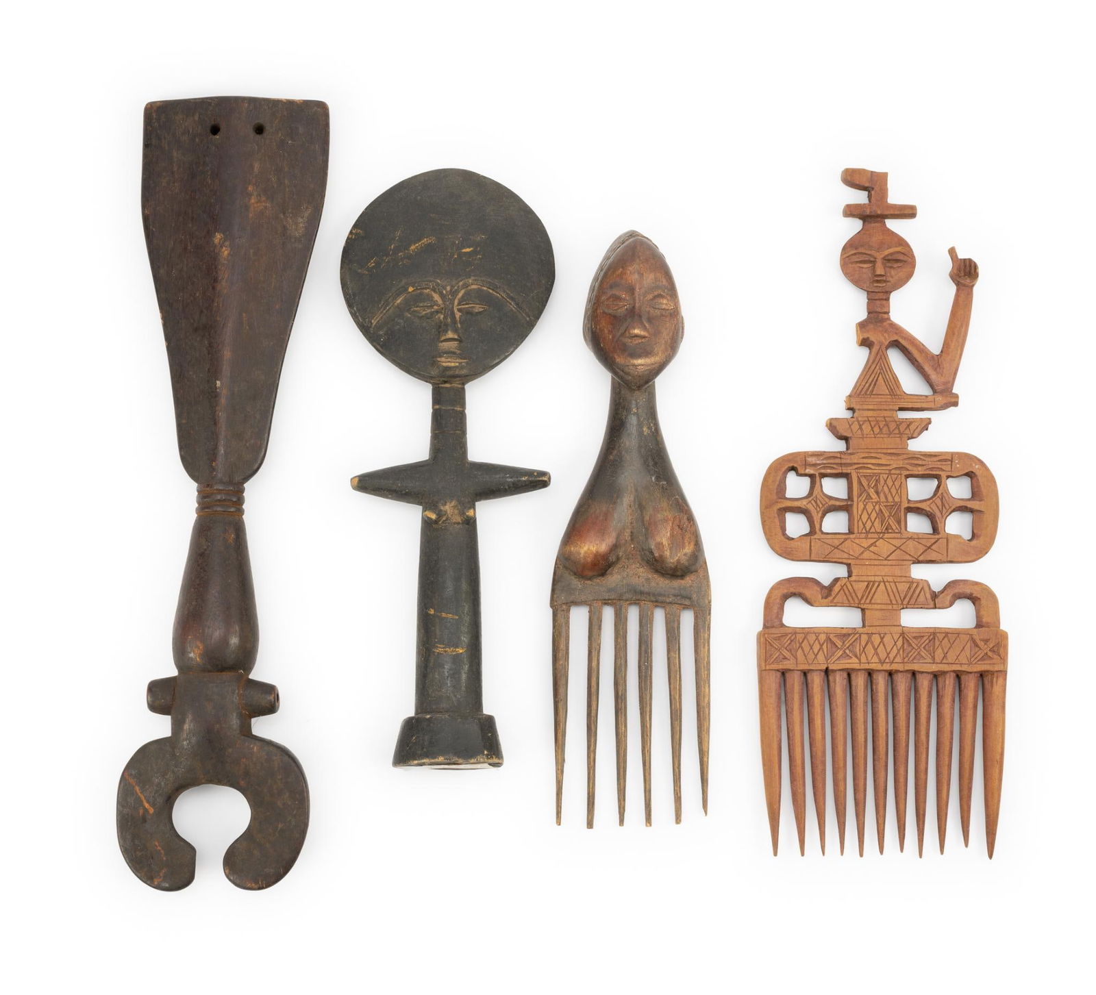 4 African Carved Pcs (1 of 2)