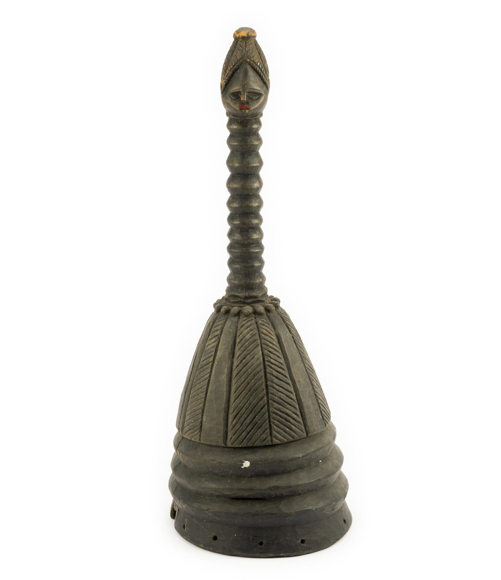 Poro Helmet Mask: NOT ELIGIBLE FOR IN-HOUSE SHIPPING. The Poro is a men's secret society in Sierra Leone, Liberia, Guinea, and the Ivory Coast, introduced by the Mane People. It is sometimes referred to as a hunting so