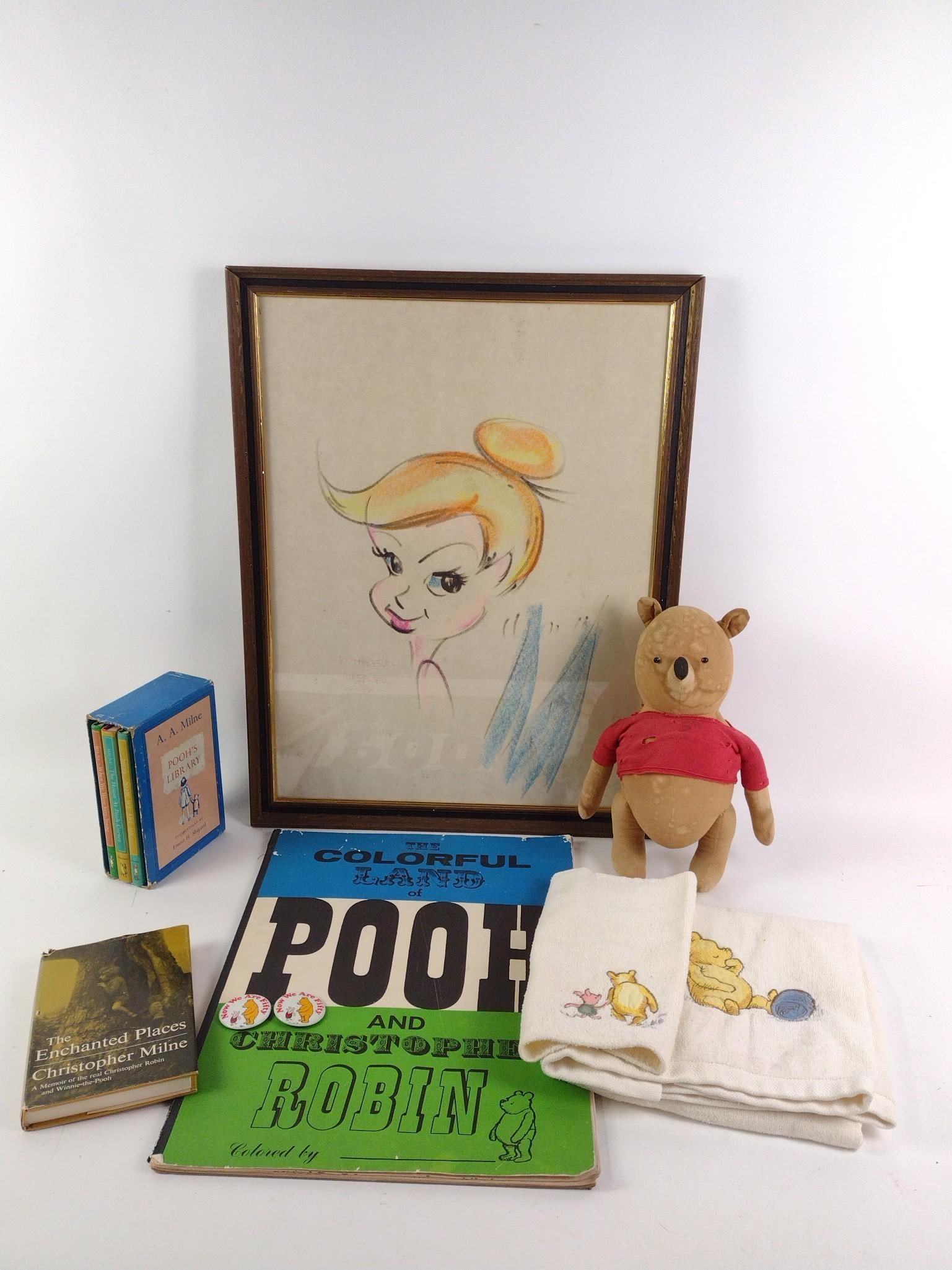 10 Pcs Vintage Winnie The Pooh and 1 Tinker Bell Drawing (1 of 14)