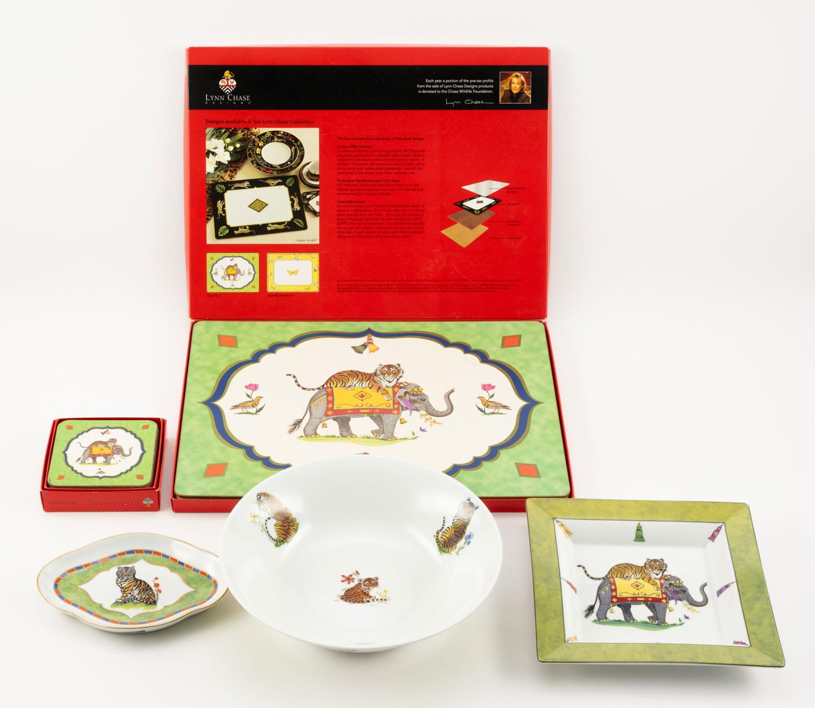 13 Pcs Lynn Chase "Tiger Raj" incl Placemats (1 of 5)