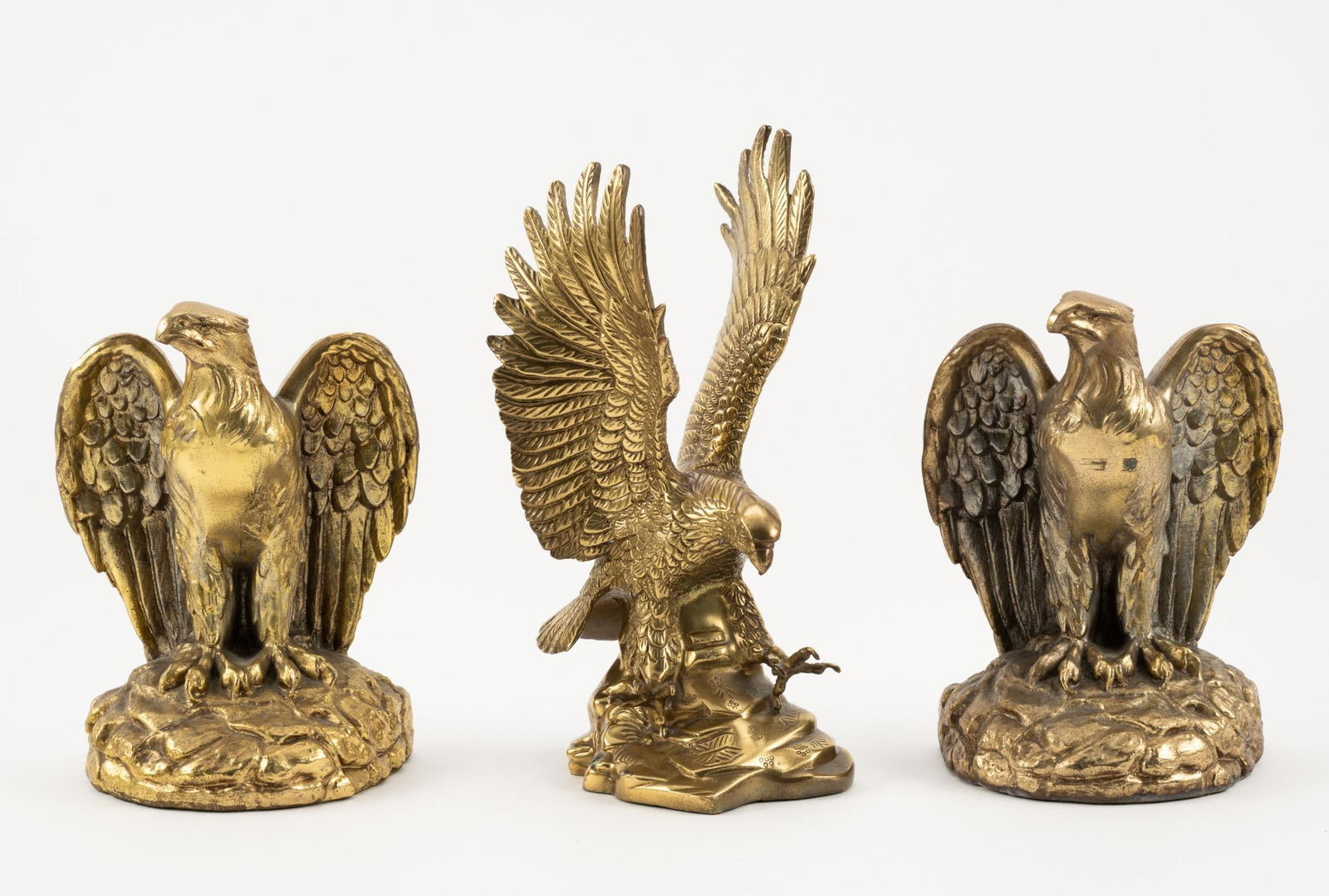 Pr Eagle Bookends and Solid Brass Figurine (1 of 5)