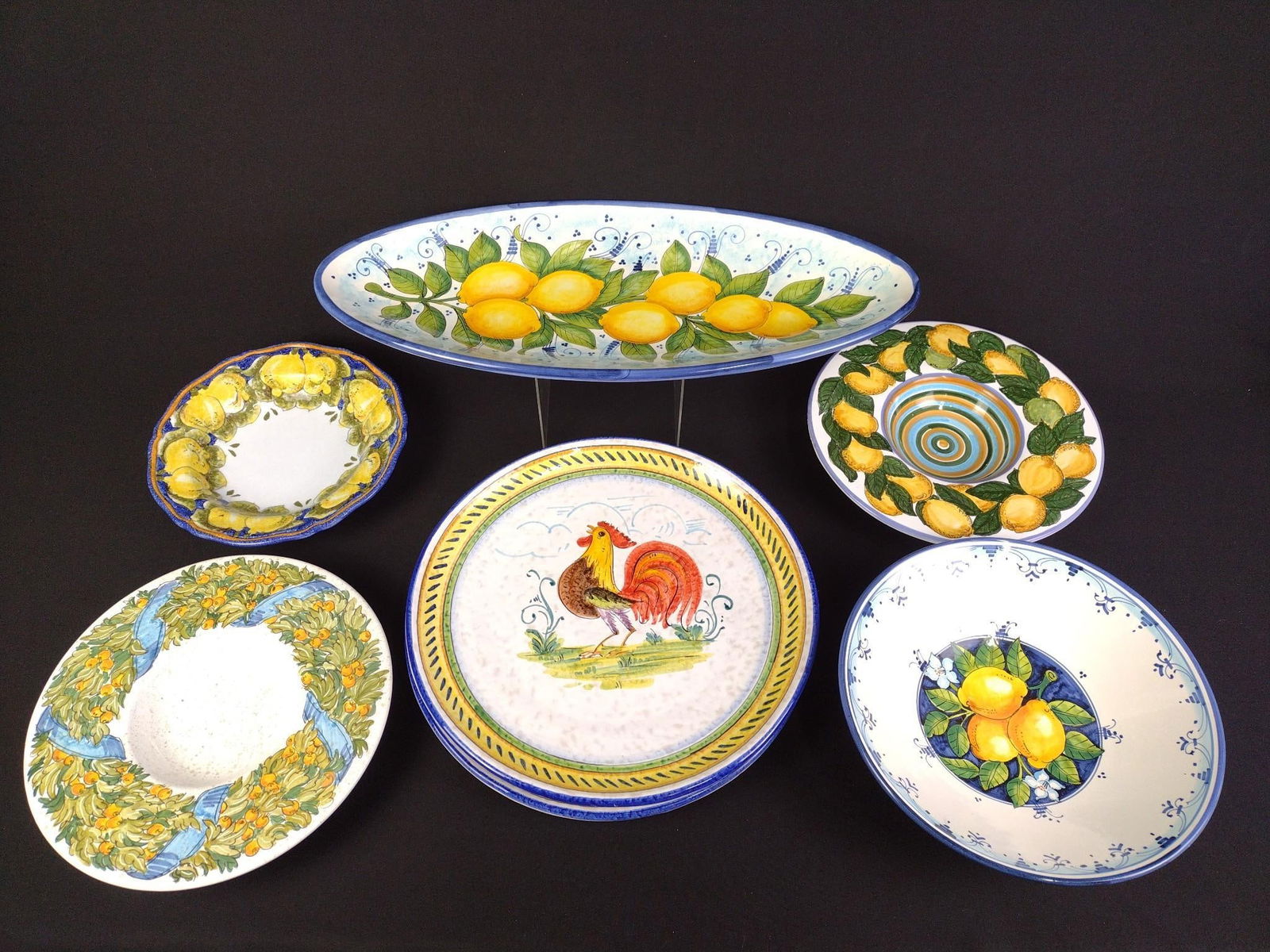 7 Pcs Kitchenware: 9-3/4" to 11-3/4" wide x 1-1/2" to 2" high.