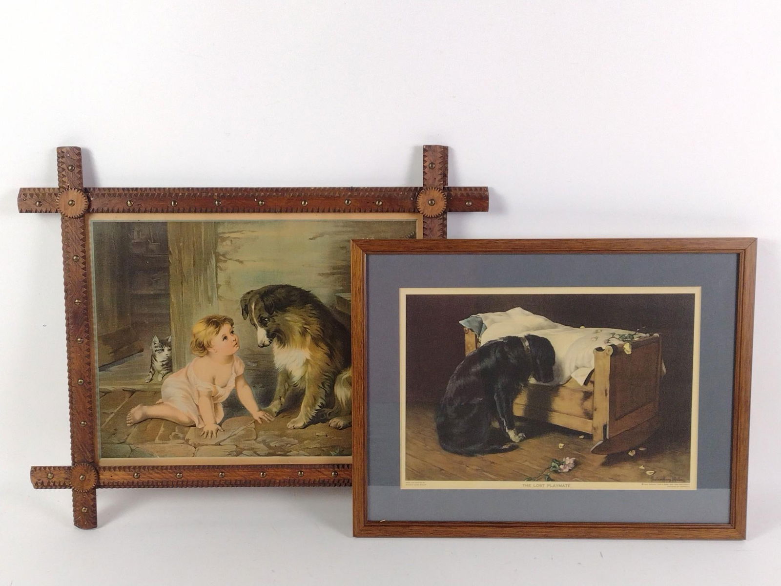 2 Prints incl "Can't You Talk" and Carved Frame (1 of 6)