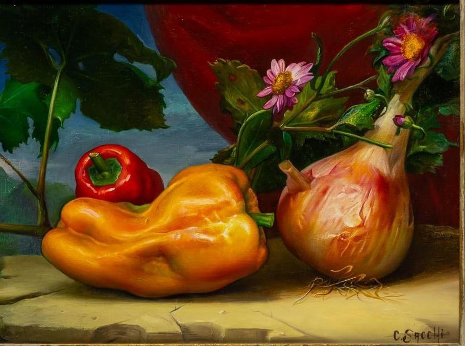 Claudio Sacchi Still Life of Peppers Painting (1 of 7)