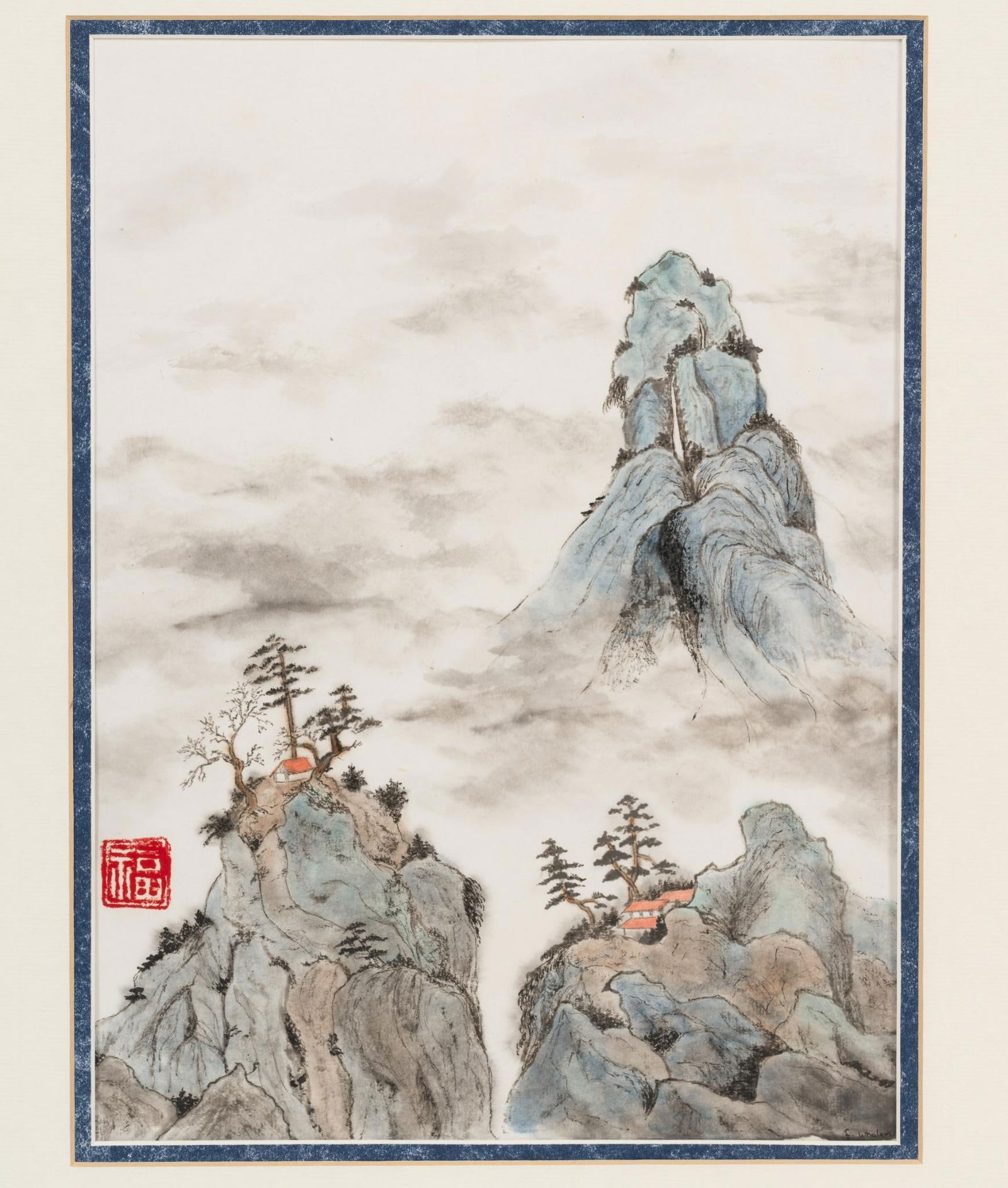 Florence Whalen "Mountain Village" Painting (1 of 5)