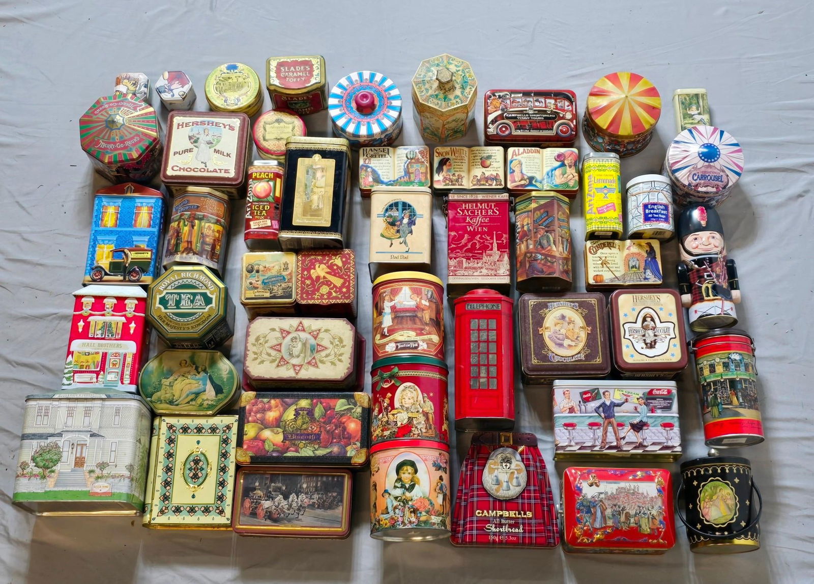 Large Grouping Vintage Tins incl Slade's Carmel Toffee (1 of 9)