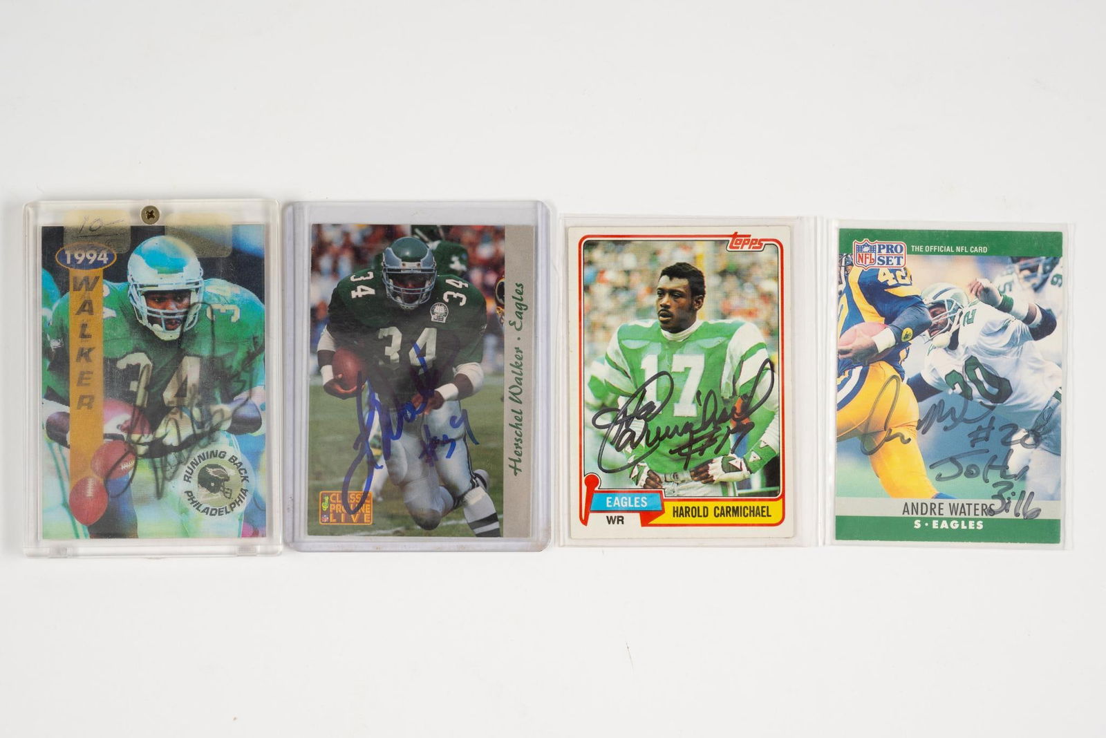 4 Autographed Philadelphia Eagles Football Cards (1 of 2)