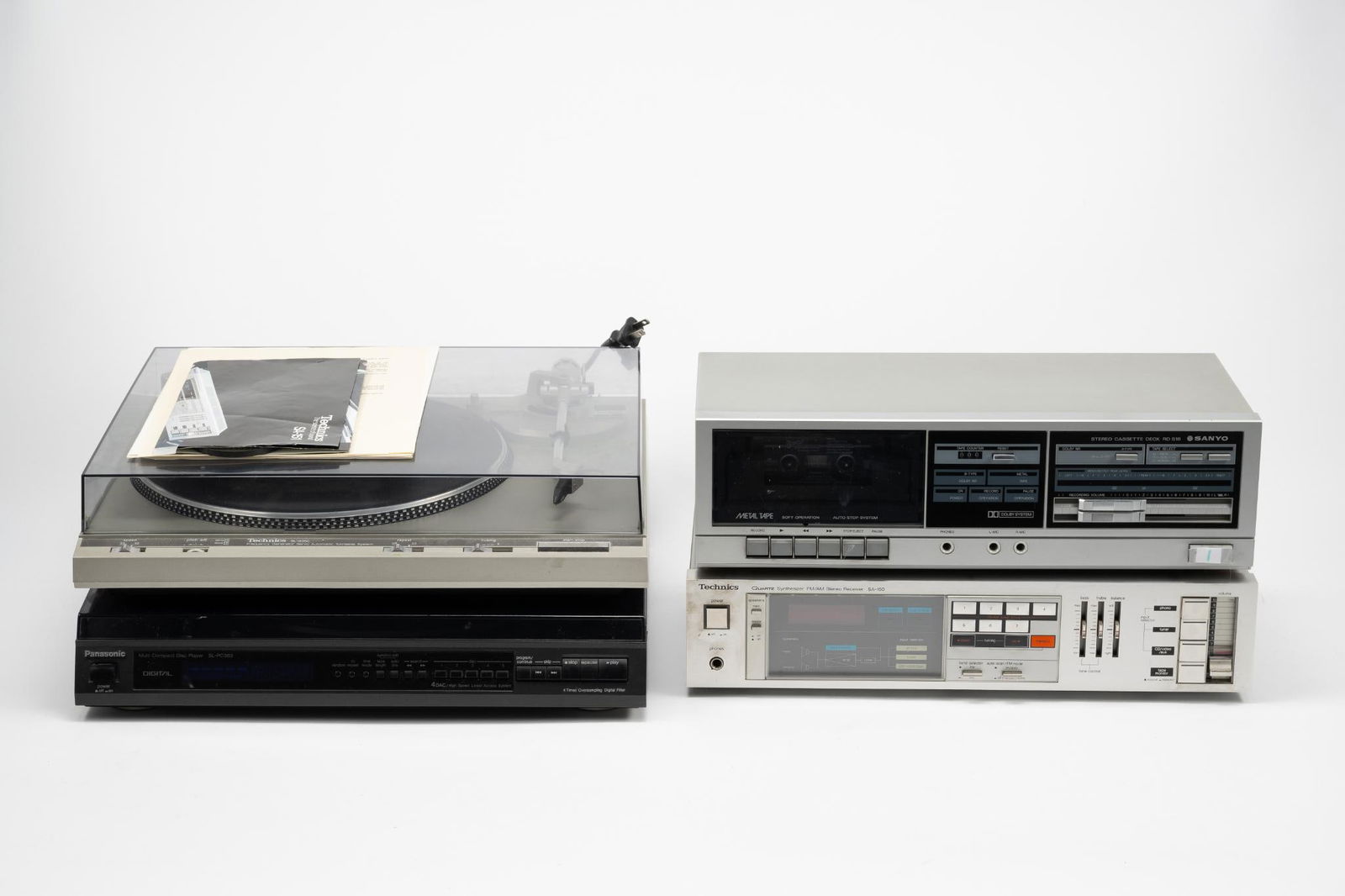 4 Pcs Stereo Equipment incl Technics SL-B350 Turn Table (1 of 10)