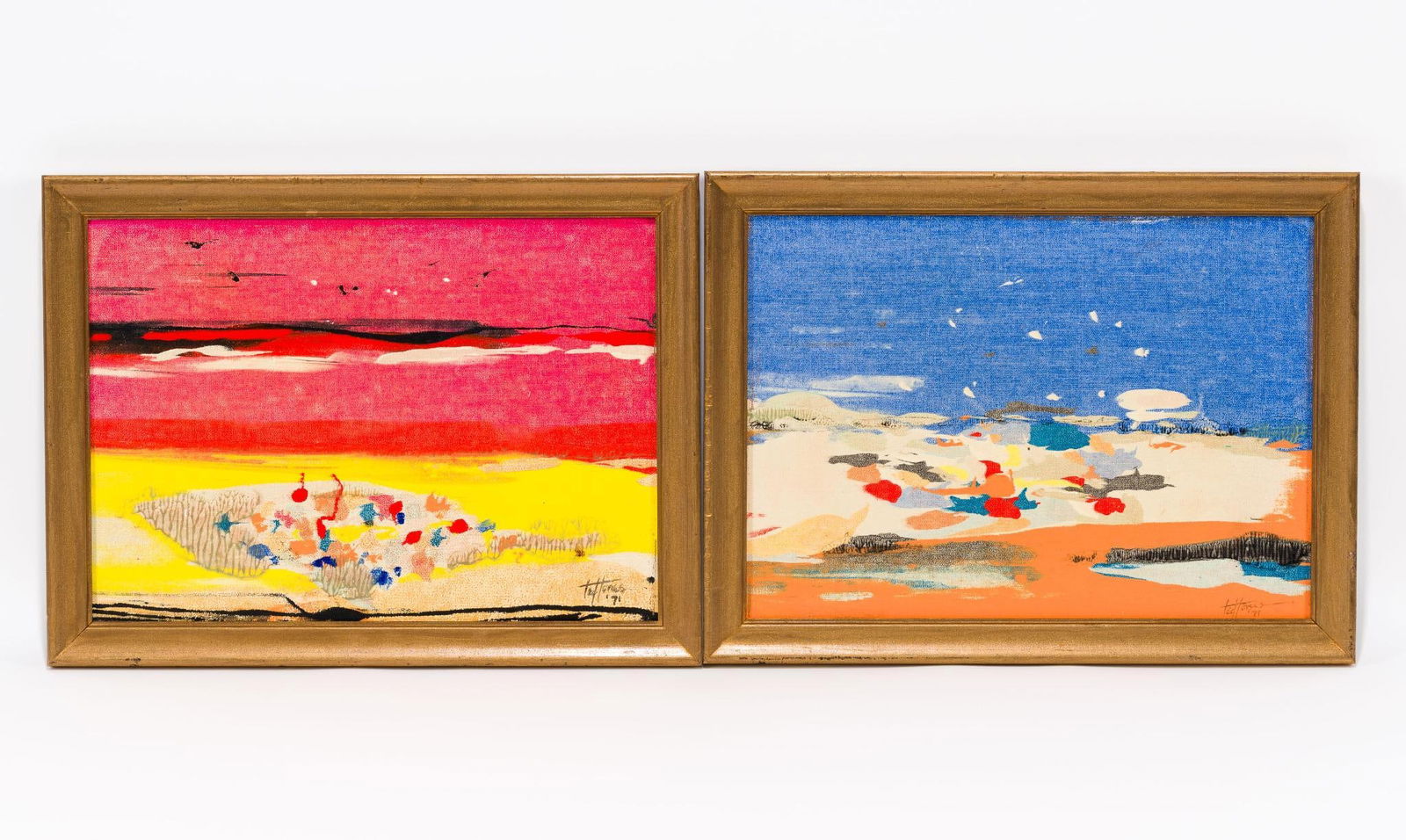 Two Mixed Media Paintings By Theodore Joseph (Ted) Jones 1938 (1 of 9)