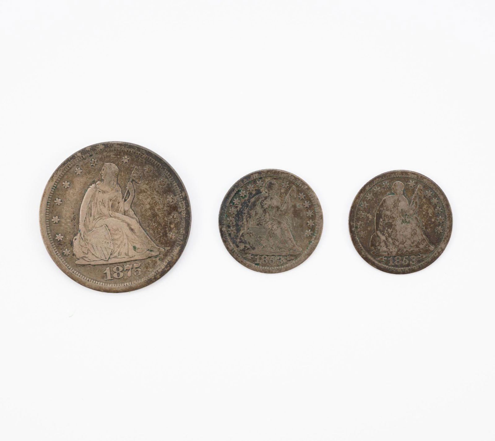 2 Seated Half Dimes and Twenty Cent Seated Liberty (1 of 2)