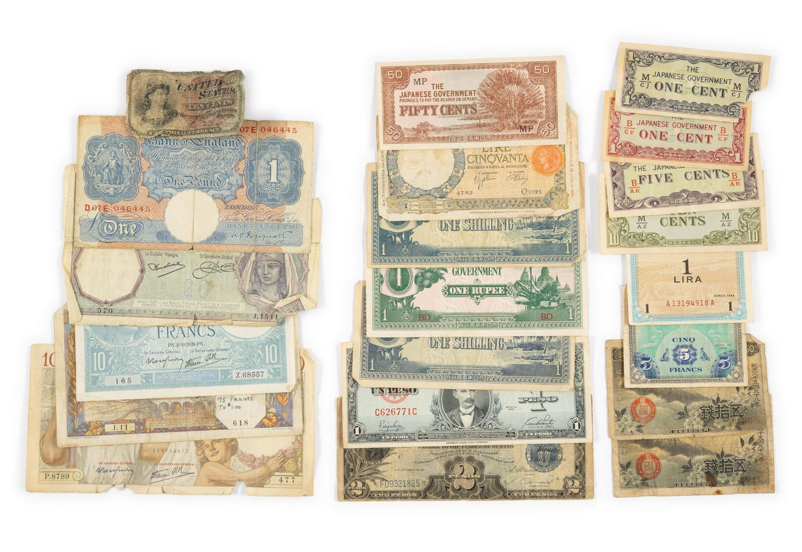 World Currency Mostly World War II Including Philippines Two Pesos (1 of 1)