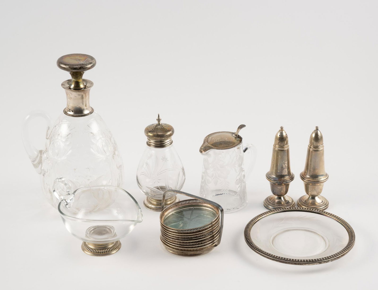 17 Sterling Silver & Glass Serving Pcs (1 of 7)