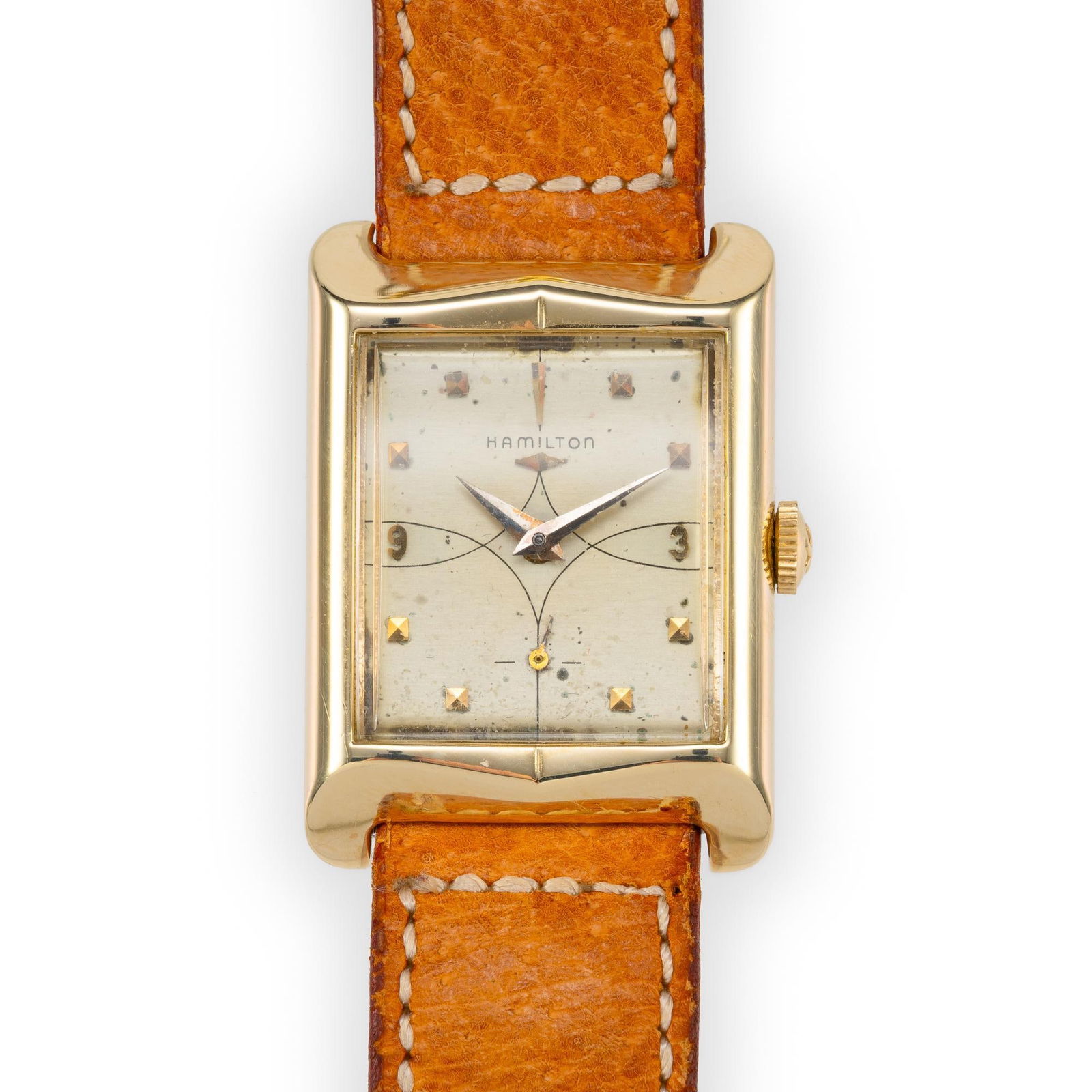 1940's Rectangular Hamilton 14K Gold Wrist Watch (1 of 4)