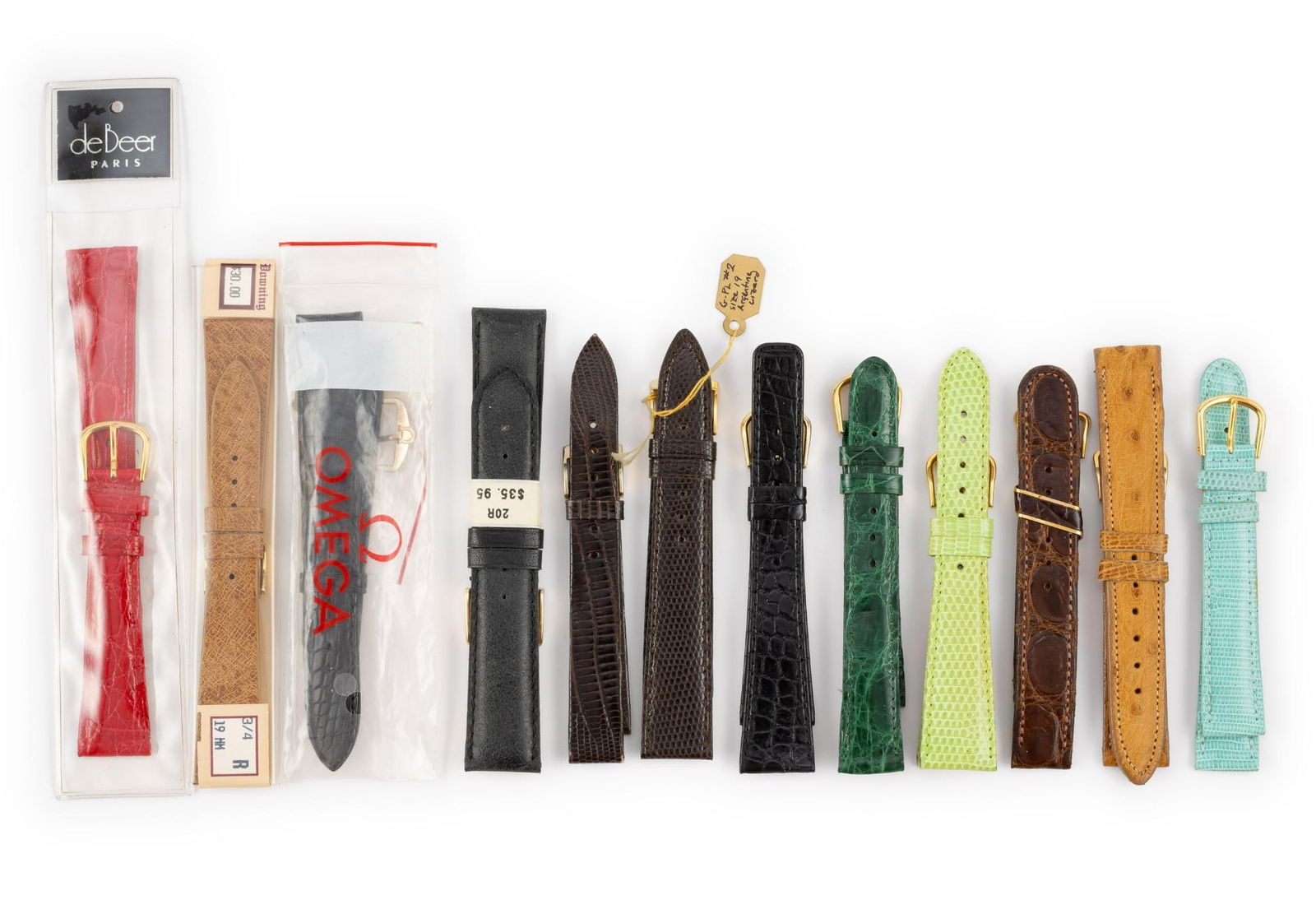 12 High Quality Old Stock Watch Bands Crocodile Omega Longines (1 of 3)