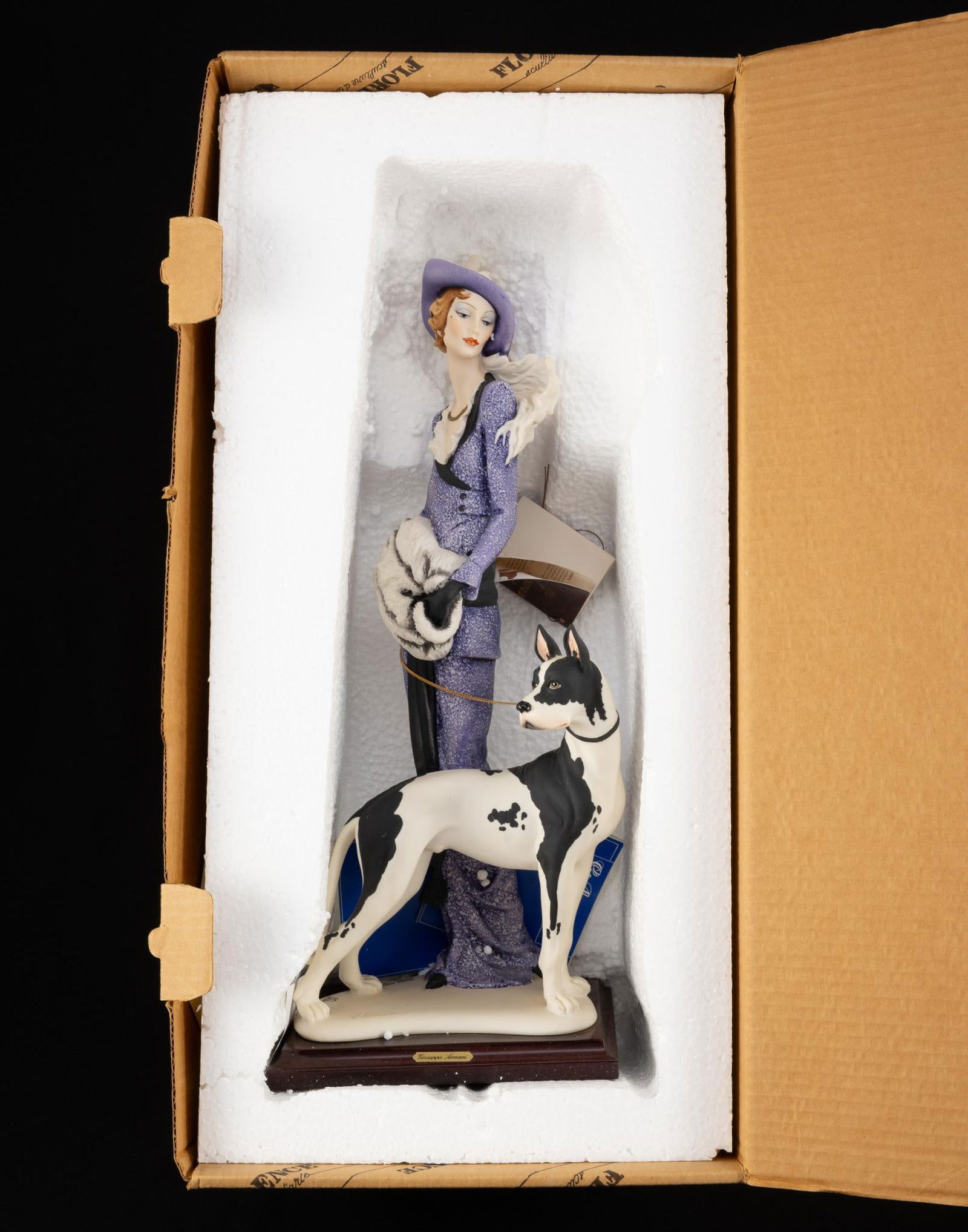 Giuseppe Armani "Lady With Great Dane" Figurine with OB (1 of 2)