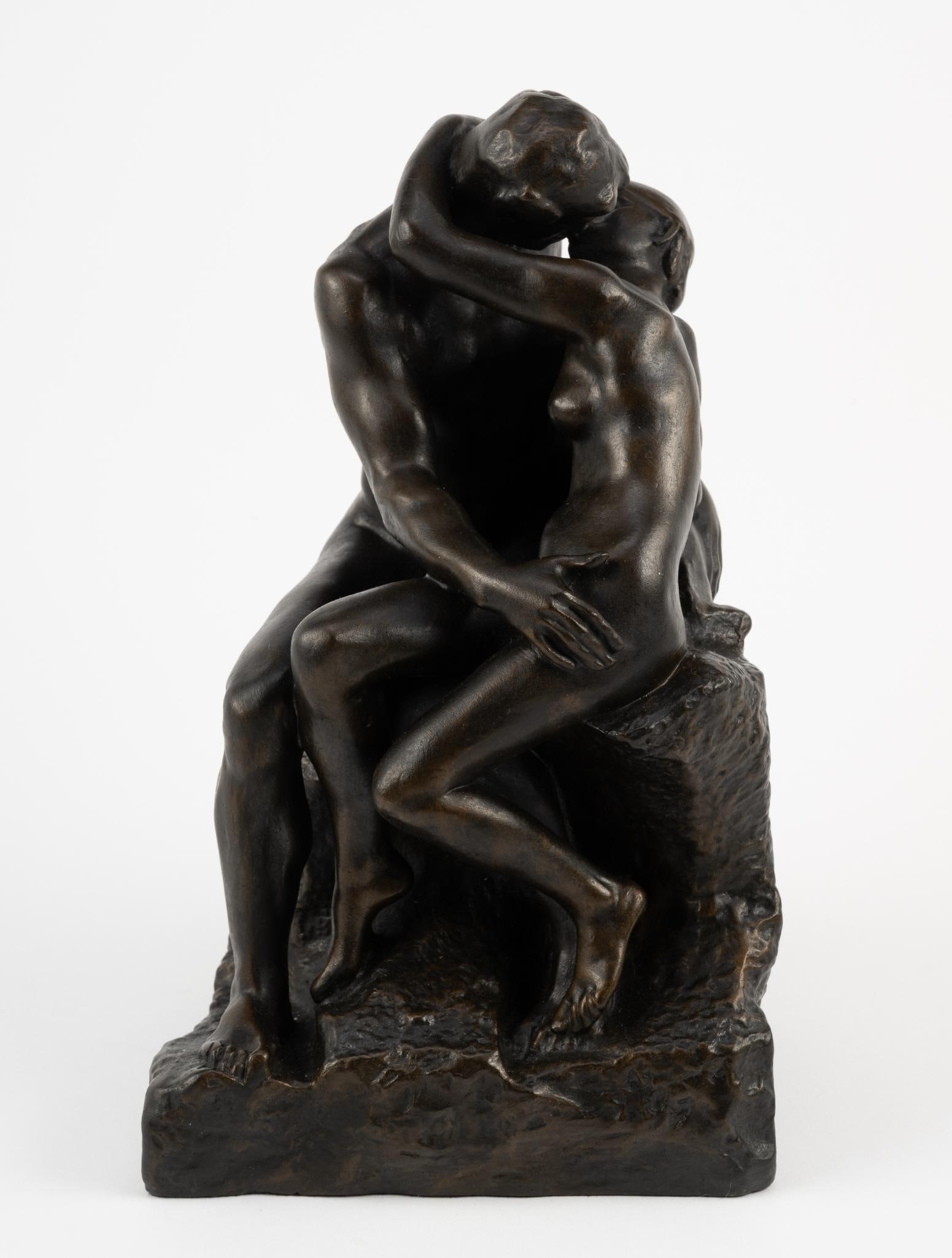 Aft. Auguste Rodin "The Kiss" Sculpture with COA: COA card included. Sculpture: 6" wide x 6" deep x 10" high.