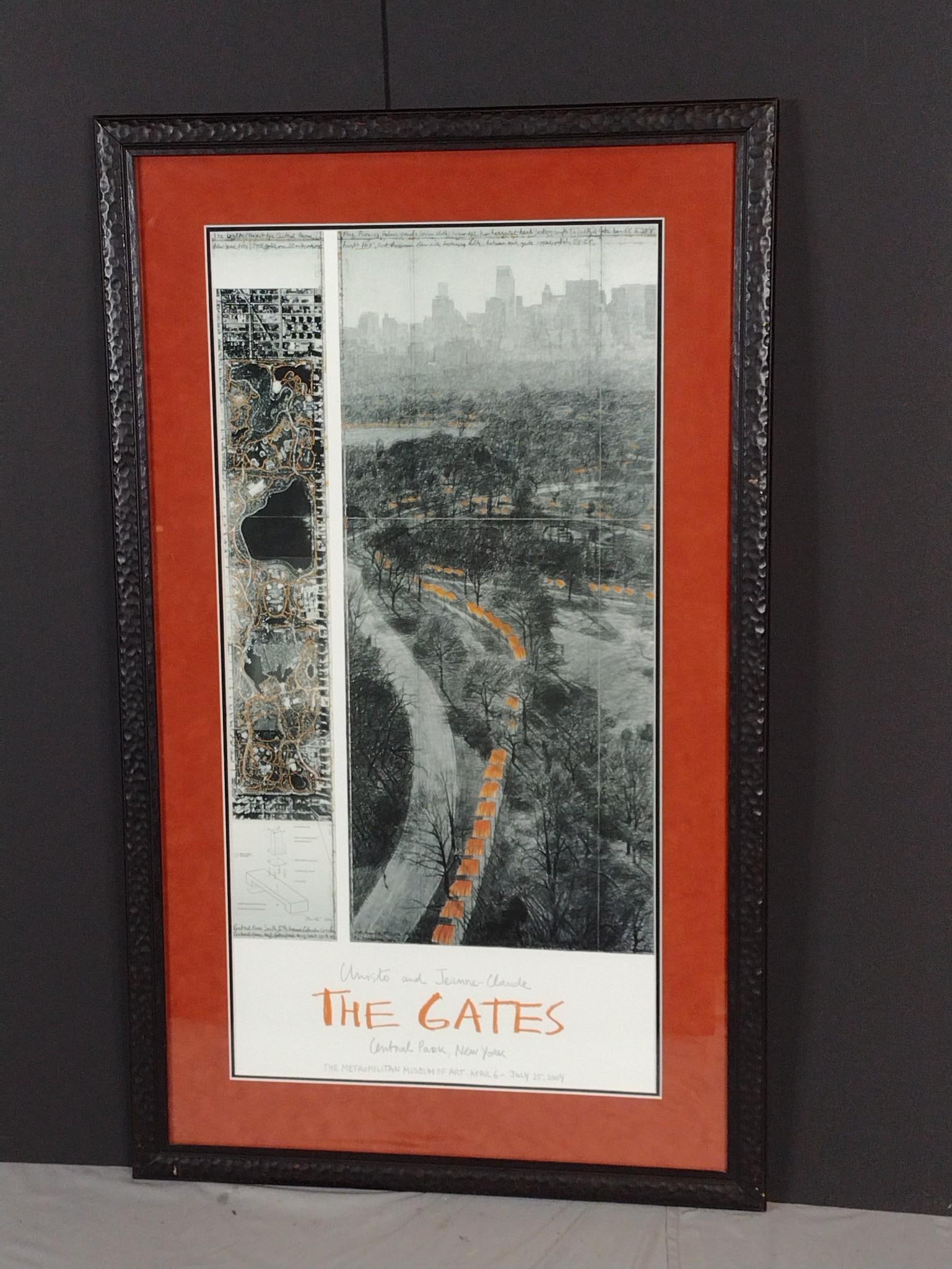 The Gates Central Park, New York Print: NOT ELIGIBLE FOR IN-HOUSE SHIPPING. Sight: 32" high x 19-1/2" wide. Overall with frame: 49" high x 29-1/2" wide.