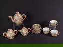 21 Pcs Satsuma Moriage Tea Set with Lithophane Cups