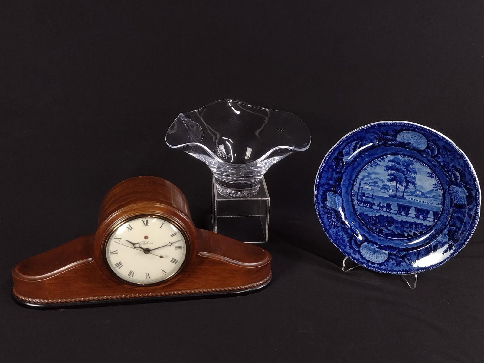 Simon Pearce Bowl, Telechron Clock and Flow Blue Plate (1 of 5)