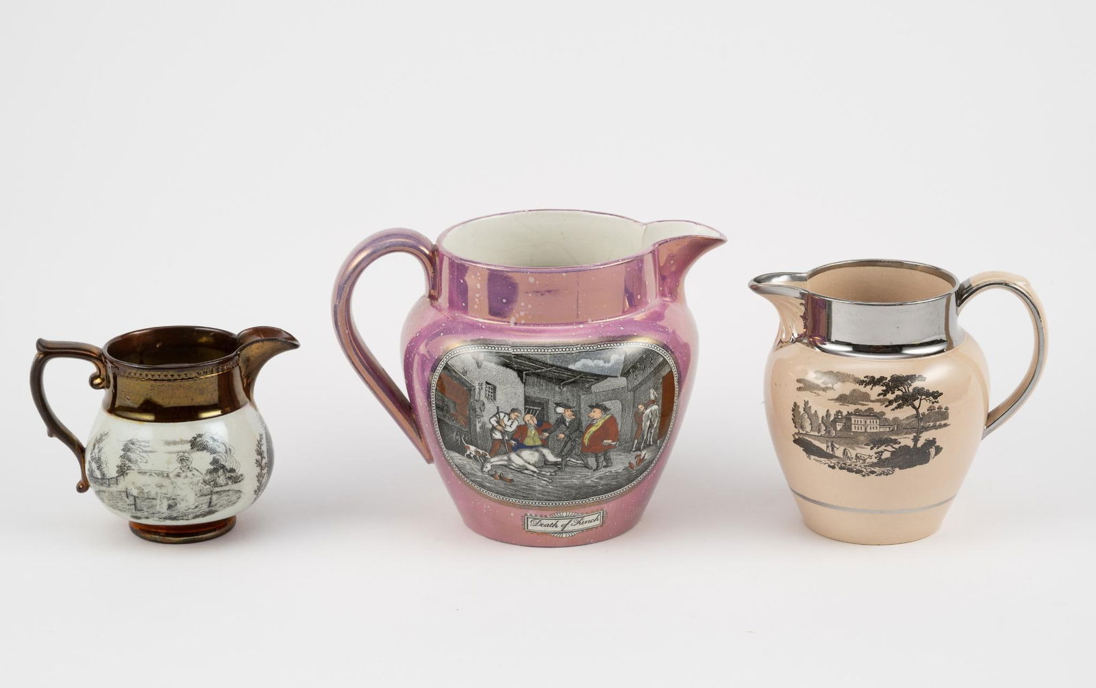 Set of 3 Early Lustreware Pitchers (1 of 8)