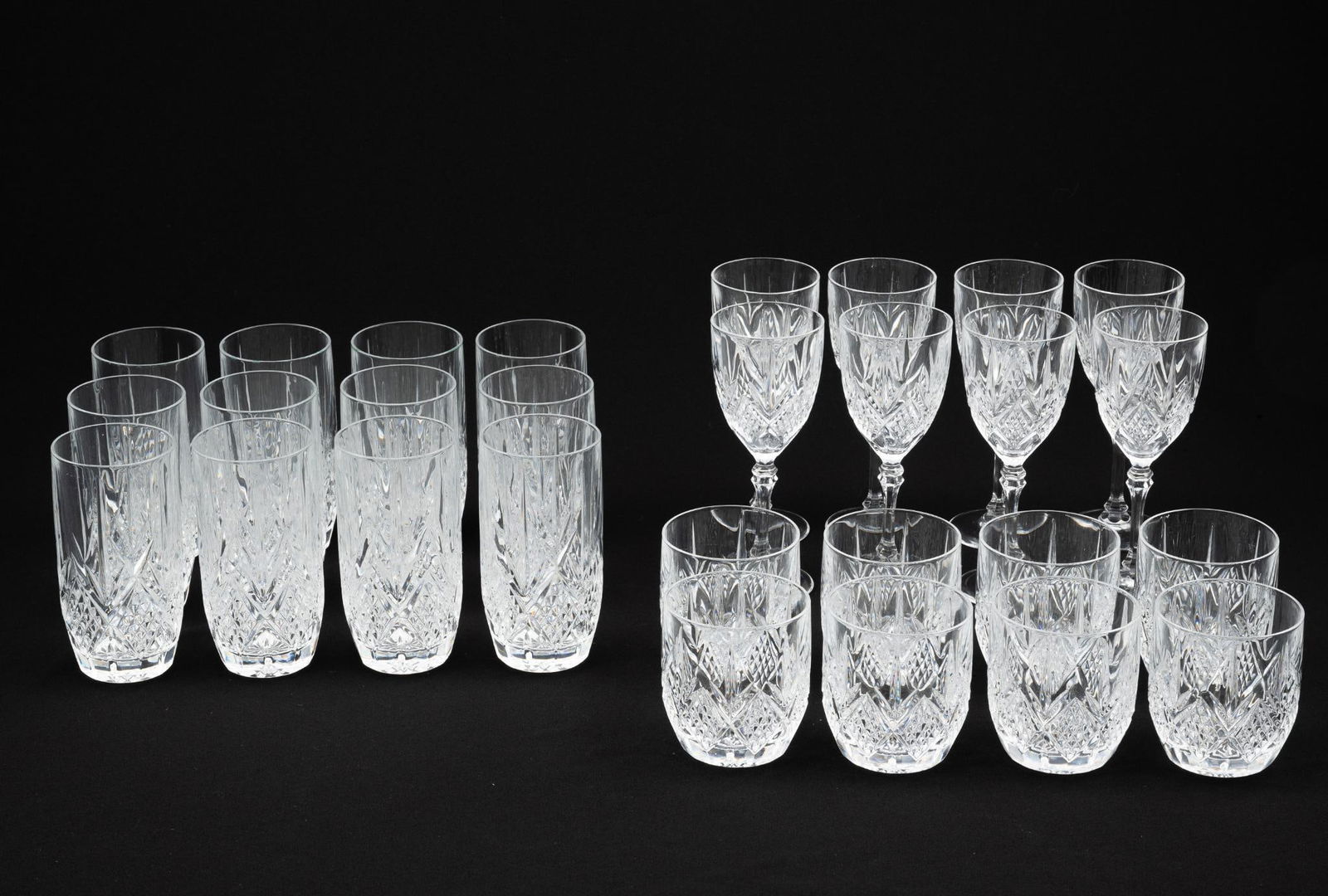 28 Pcs Cut Glass Drinkware. (1 of 4)