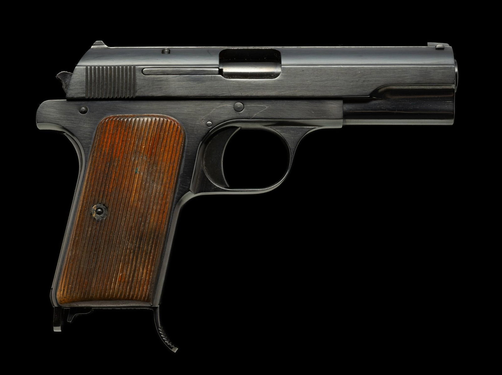 Hungarian Femaru M37 Semi Auto Pistol, Caliber .32ACP: Serial Number: 45739 Design: This Femaru M37 semi auto pistol was made in 1941 when Hungary was under Nazi control. It carries the "jhv" code and has the Nazi eagle on the slide as well as the Waa eag