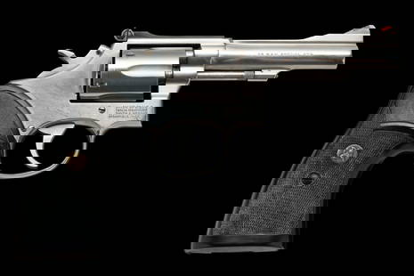 Smith & Wesson Model 67-1 Double Action Revolver, Caliber .38 Special: Serial Number: ADH2738 Design: The S&amp;W Model 67-1 is a stainless steel double action revolver with a 4" barrel and 6-shot cylinder chambered for the .38 Special cartridge. Adjustable rear sight an