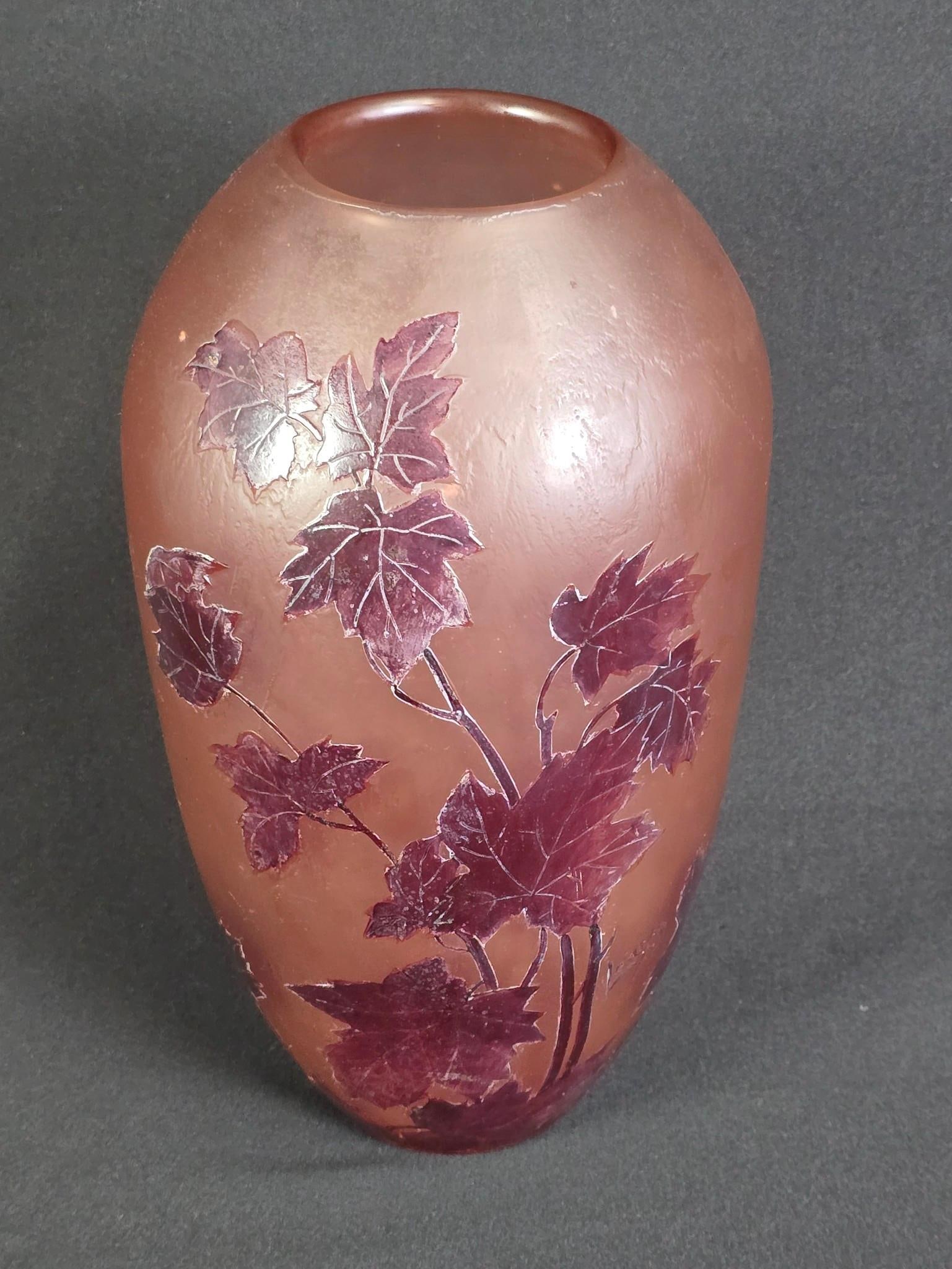 French Art Nouveau Legras Cameo Glass Vase (1 of 5)