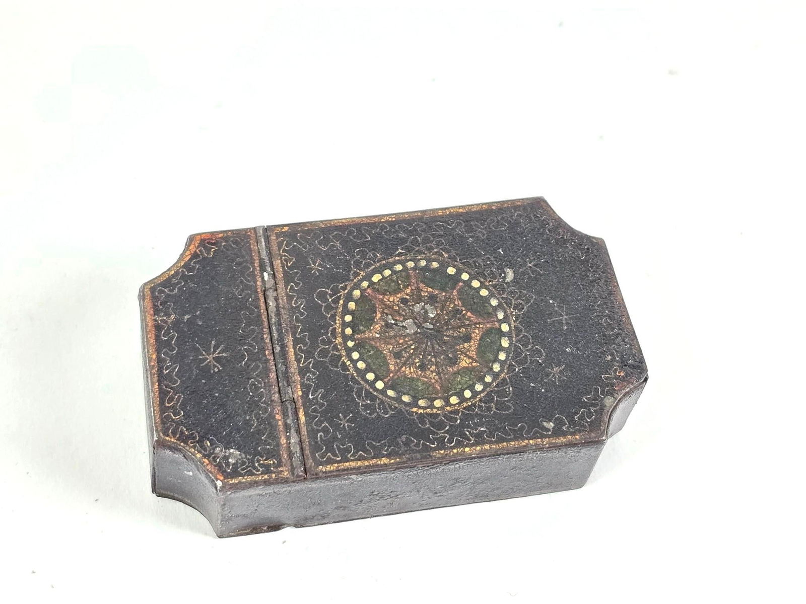 Antique Paint Decorated Flip Top Bon Bon / Mint Box (1 of 3)