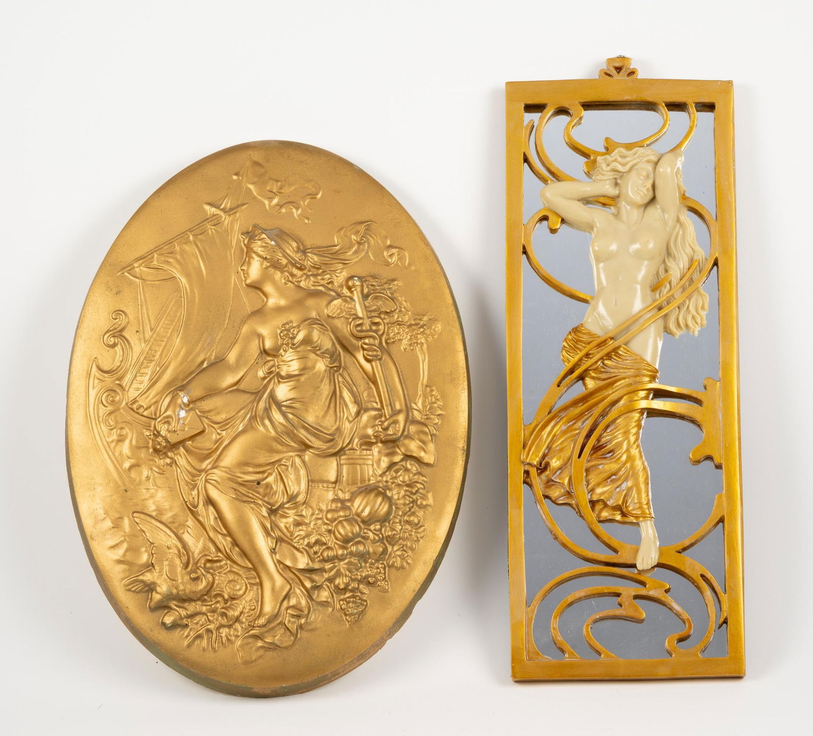 2 Art Nouveau Plaques incl Mirrored Back (1 of 5)