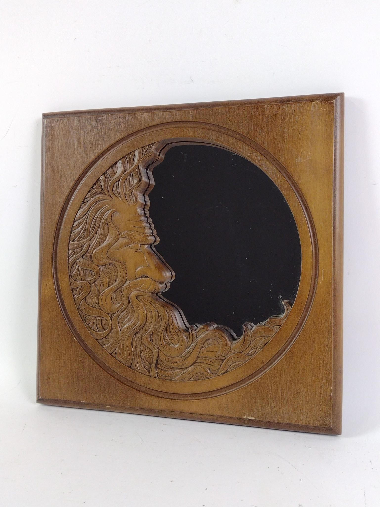 Art Nouveau Crescent Man Mirror (1 of 2)