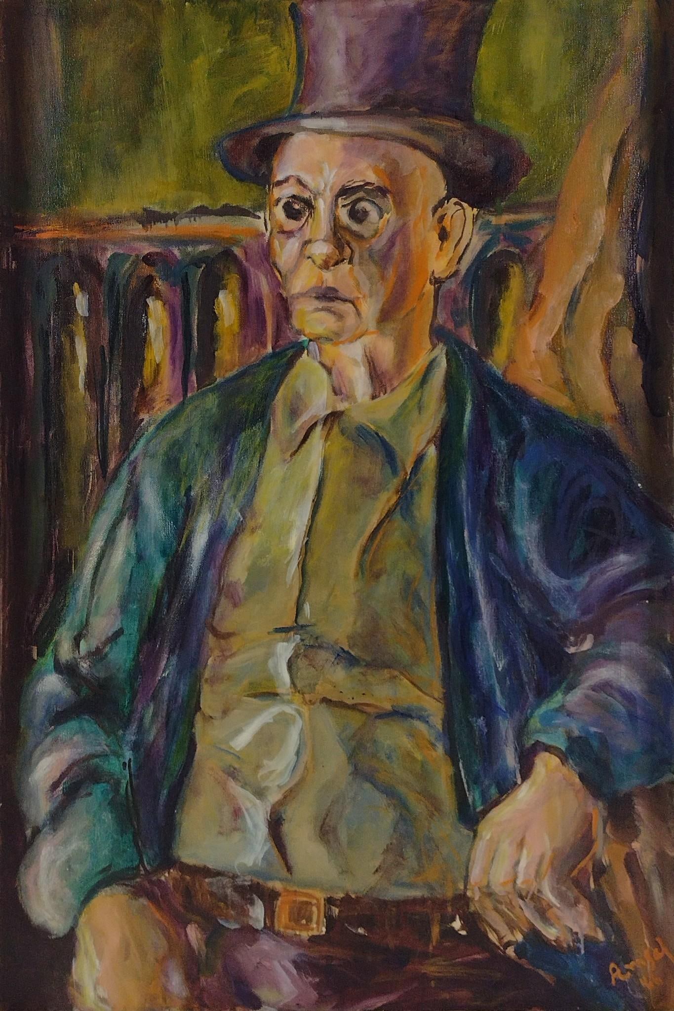 Amsel Portrait of a Gentleman with Top Hat Painting (1 of 4)