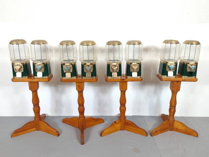 8 Silent Salesforce Gumball Machines: NOT ELIGIBLE FOR IN-HOUSE SHIPPING. Each 16" wide X 7" deep X 42-1/2" high.