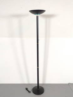 Black Torchiere Floor Lamp: NOT ELIGIBLE FOR IN-HOUSE SHIPPING. 12-1/2" diameter X 70-1/2" high. Working.