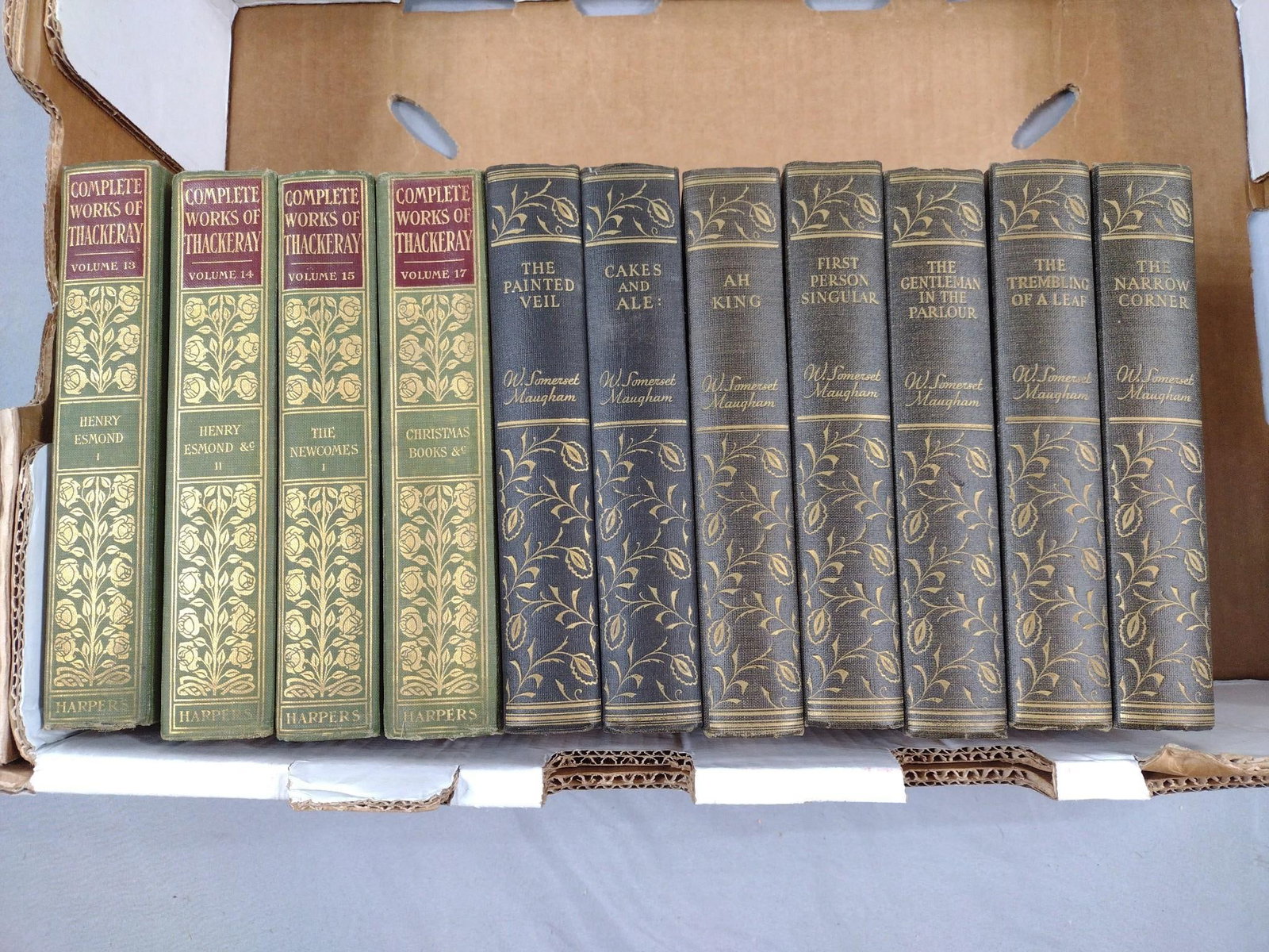 Lot Of Books Incl Thackeray and W. Somerset Maugham: NOT ELIGIBLE FOR IN-HOUSE SHIPPING. 11 Volumes.