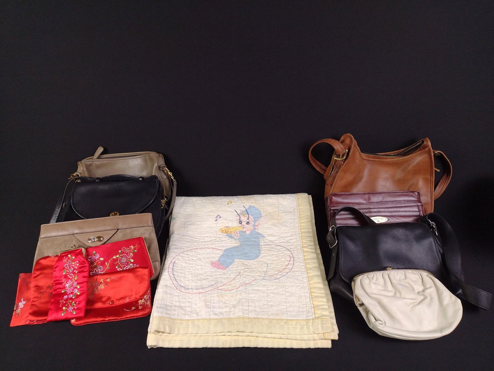12 Vintage Handbags incl Coach and Crib Quilt (1 of 7)
